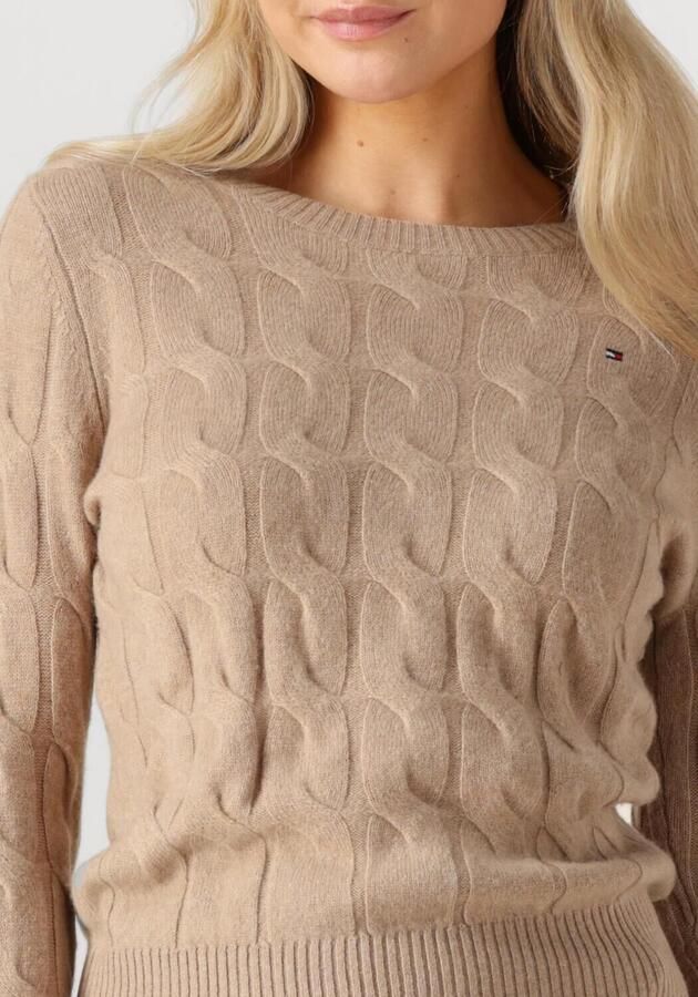 Tommy Hilfiger Gebreide trui SOFT WOOL CABLE C-NK met kabelpatroon van zuivere wol