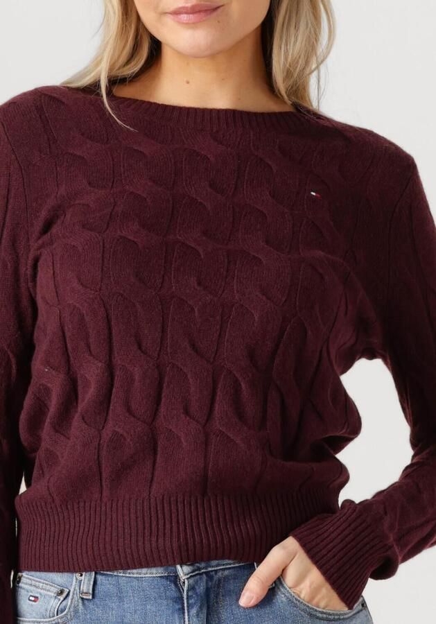 Tommy Hilfiger Gebreide trui SOFT WOOL CABLE C-NK met kabelpatroon van zuivere wol
