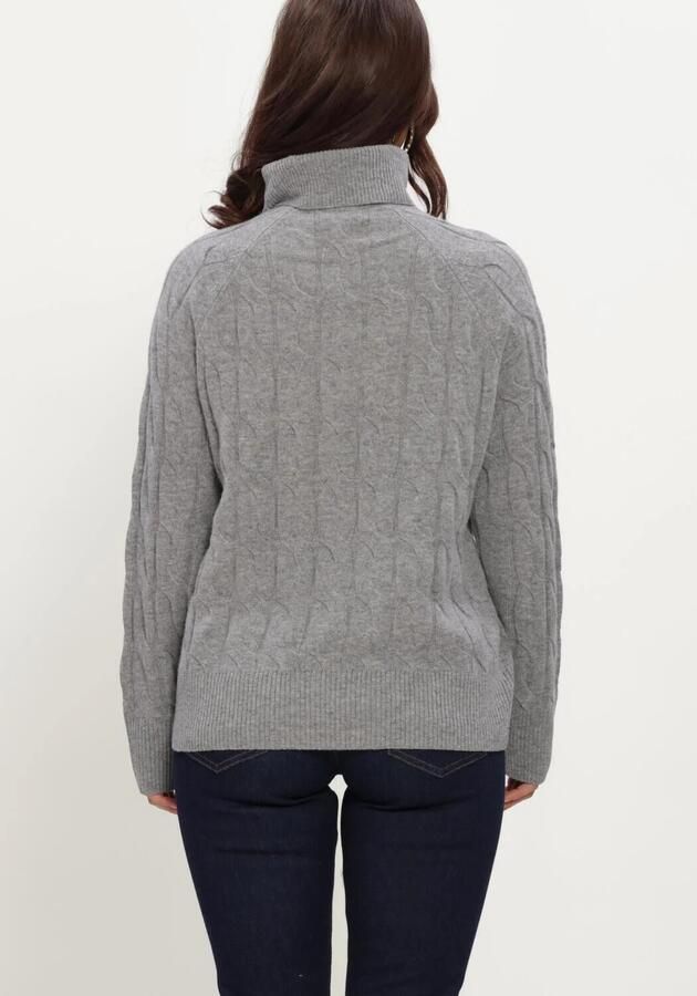 TOMMY HILFIGER Dames Truien & Vesten Soft Wool Cable Roll-nk Ls Swt Grijs - Foto 3