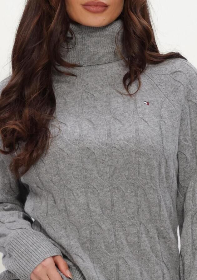 TOMMY HILFIGER Dames Truien & Vesten Soft Wool Cable Roll-nk Ls Swt Grijs - Foto 2