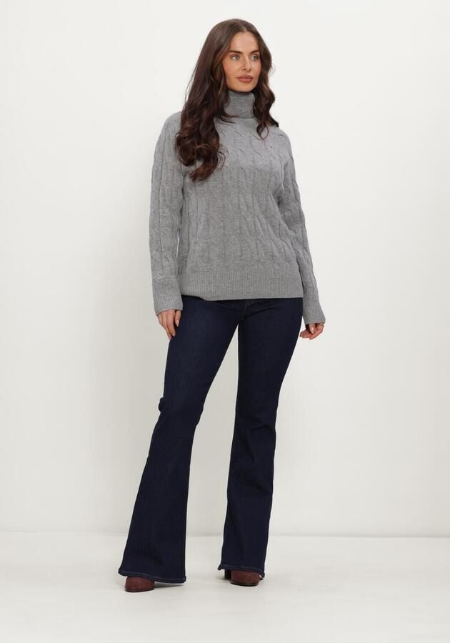 TOMMY HILFIGER Dames Truien & Vesten Soft Wool Cable Roll-nk Ls Swt Grijs - Foto 4