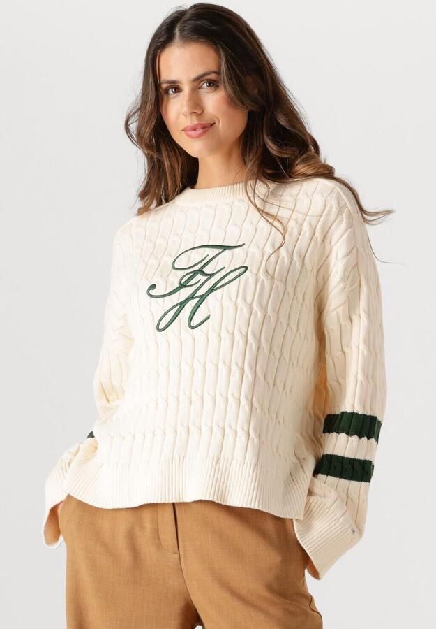 TOMMY HILFIGER Dames Truien & Vesten Textured Graphic C-nk Ls Swt Creme