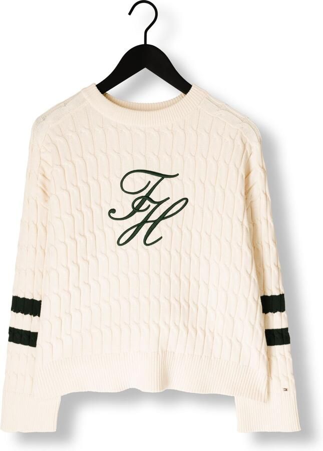 TOMMY HILFIGER Dames Truien & Vesten Textured Graphic C-nk Ls Swt Creme - Foto 2