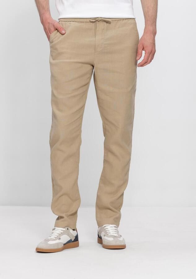 Tommy Hilfiger Tapered chino van linnenmix met trekkoord model 'HARLEM'
