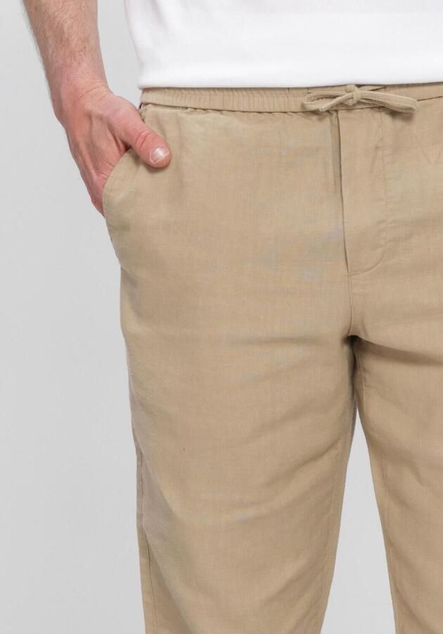 Tommy Hilfiger Tapered chino van linnenmix met trekkoord model 'HARLEM' - Foto 3