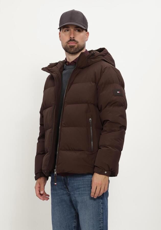 TOMMY HILFIGER Heren Jassen Down Hooded Puffer Jkt Bruin