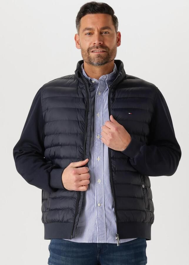 Tommy Hilfiger Blauwe Gewatteerde Jas Mix Media Stand Kraag Blue Heren - Foto 4