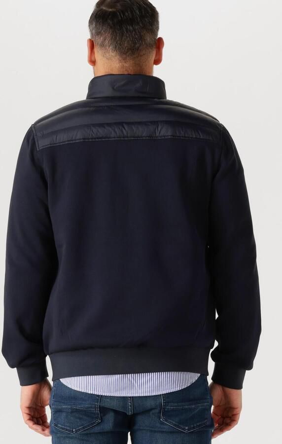 Tommy Hilfiger Blauwe Gewatteerde Jas Mix Media Stand Kraag Blue Heren - Foto 3