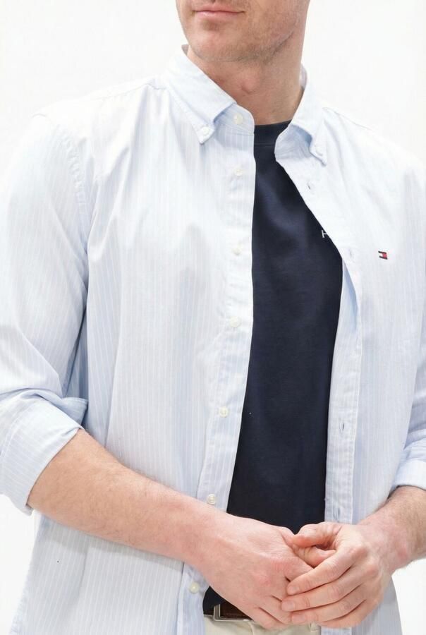 TOMMY HILFIGER Heren Overhemden Core Hairline Poplin Rf Shirt Lichtblauw - Foto 4