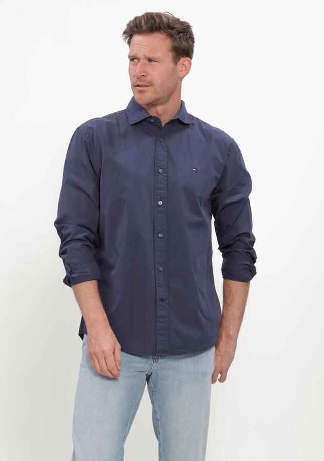 TOMMY HILFIGER Heren Overhemden Gmd Poplin Semi Spread Rf Sht Donkerblauw