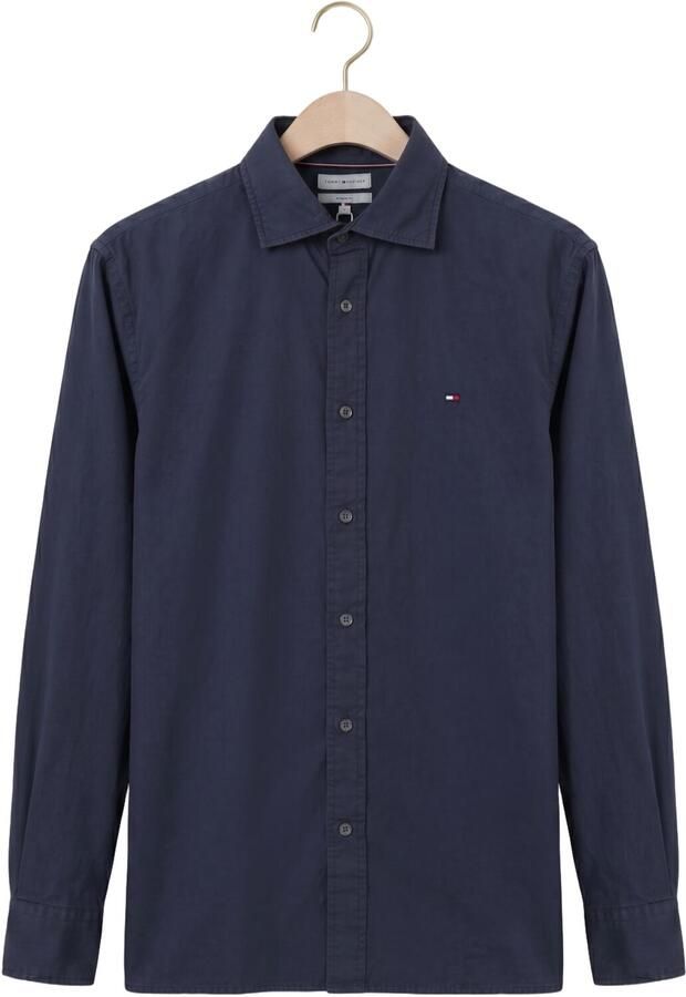 TOMMY HILFIGER Heren Overhemden Gmd Poplin Semi Spread Rf Sht Donkerblauw - Foto 4