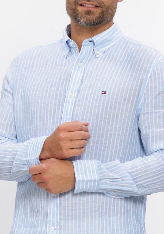 TOMMY HILFIGER Heren Overhemden Linen Bengal Stripe Rf Shirt Lichtblauw - Foto 3