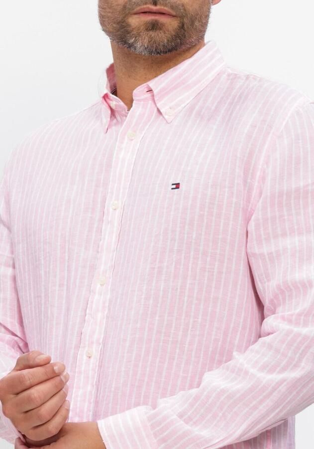 TOMMY HILFIGER Heren Overhemden Linen Bengal Stripe Rf Shirt Roze - Foto 2