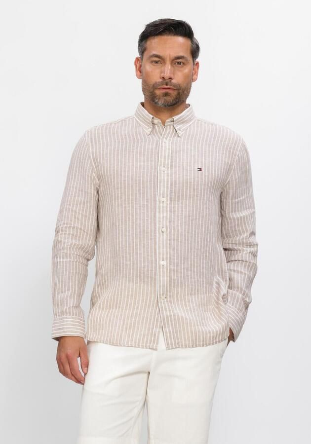 TOMMY HILFIGER Heren Overhemden Linen Bengal Stripe Rf Shirt Zand