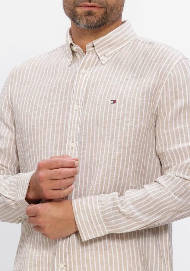 TOMMY HILFIGER Heren Overhemden Linen Bengal Stripe Rf Shirt Zand - Foto 3