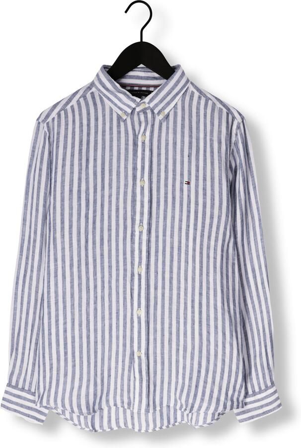 TOMMY HILFIGER Heren Overhemden Linen Essential Stripe Rf Shirt Blauw - Foto 3