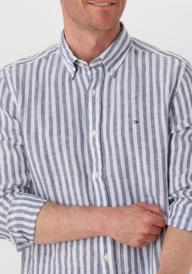 TOMMY HILFIGER Heren Overhemden Linen Essential Stripe Rf Shirt Blauw - Foto 2