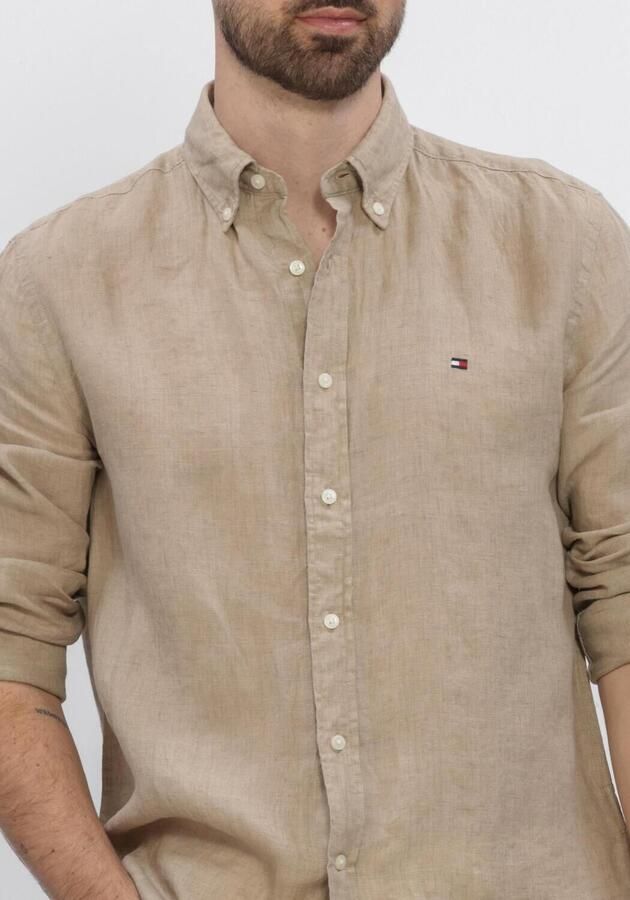 TOMMY HILFIGER Heren Overhemden Pigment Dyed Li Solid Rf Shirt Beige - Foto 4