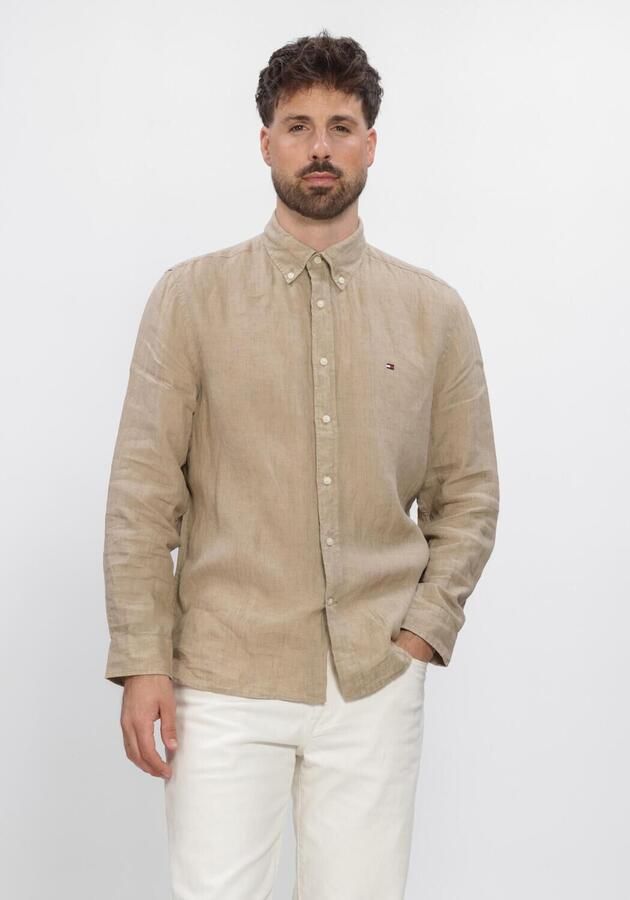 TOMMY HILFIGER Heren Overhemden Pigment Dyed Li Solid Rf Shirt Beige