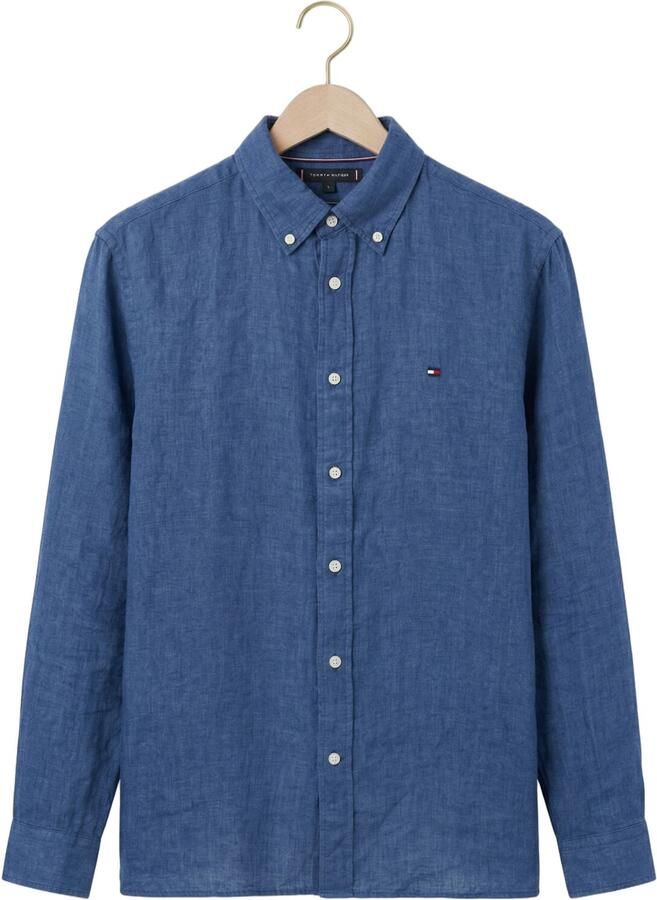 TOMMY HILFIGER Heren Overhemden Pigment Dyed Li Solid Rf Shirt Blauw - Foto 2