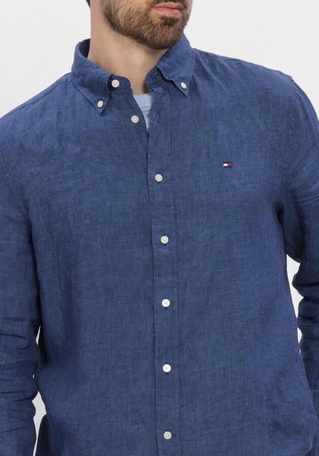 TOMMY HILFIGER Heren Overhemden Pigment Dyed Li Solid Rf Shirt Blauw - Foto 3