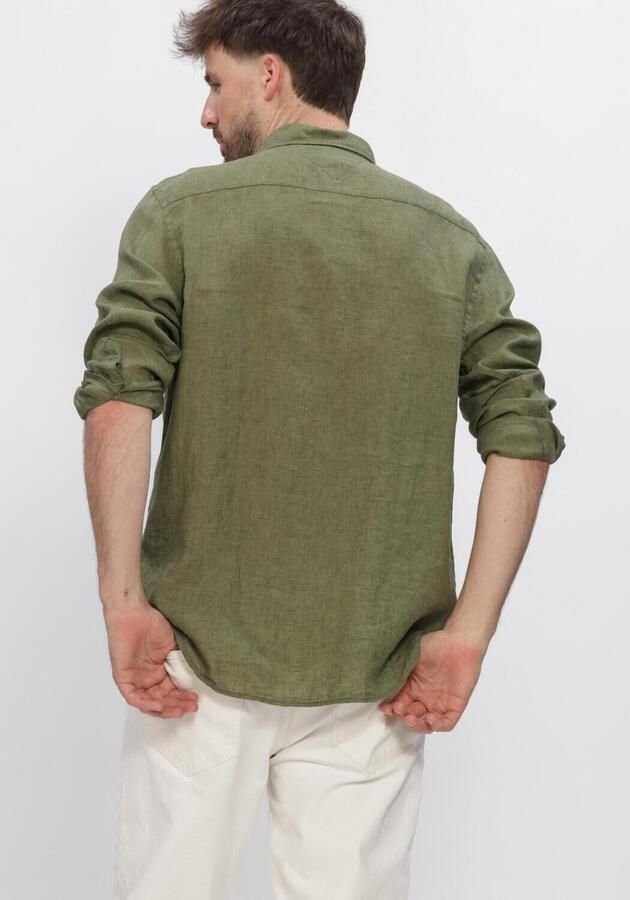 TOMMY HILFIGER Heren Overhemden Pigment Dyed Li Solid Rf Shirt Groen - Foto 3