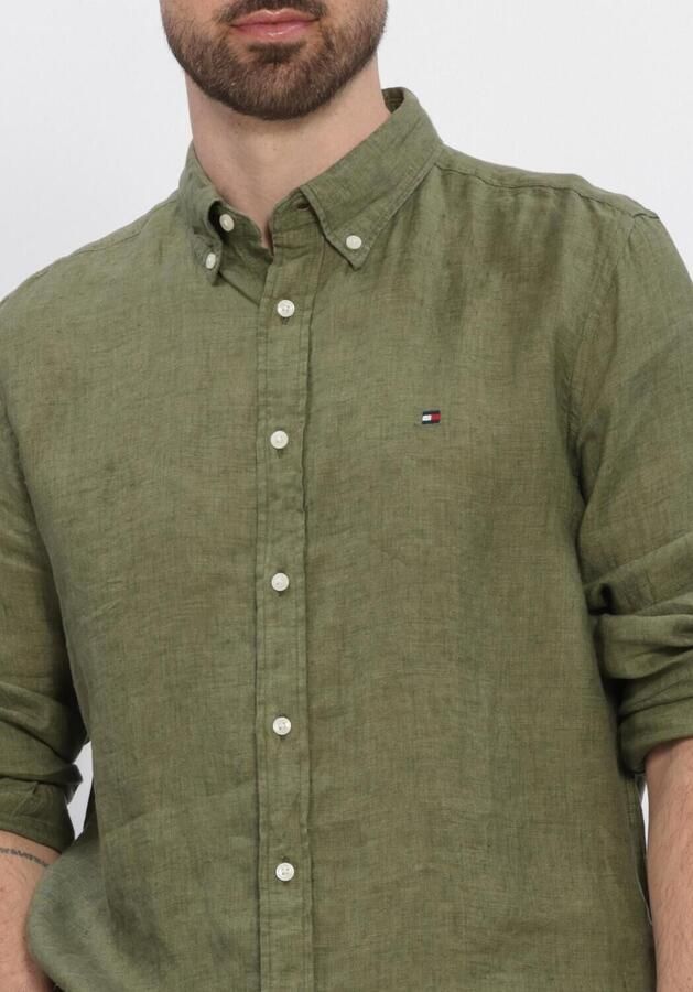 TOMMY HILFIGER Heren Overhemden Pigment Dyed Li Solid Rf Shirt Groen - Foto 4