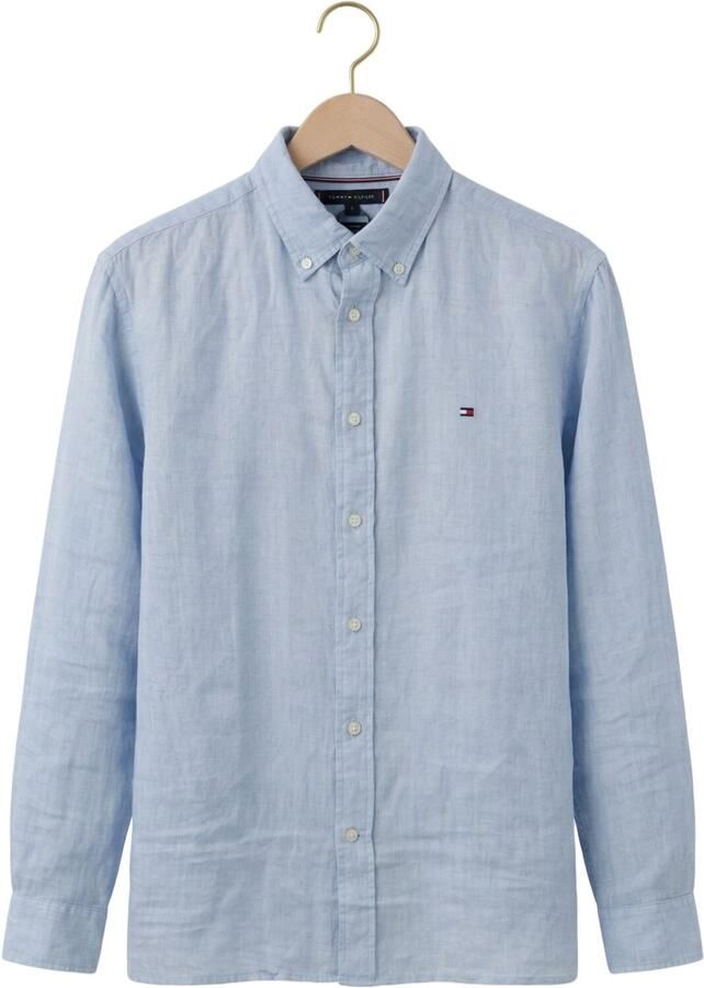TOMMY HILFIGER Heren Overhemden Pigment Dyed Li Solid Rf Shirt Lichtblauw - Foto 2