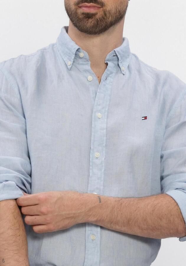 TOMMY HILFIGER Heren Overhemden Pigment Dyed Li Solid Rf Shirt Lichtblauw - Foto 4