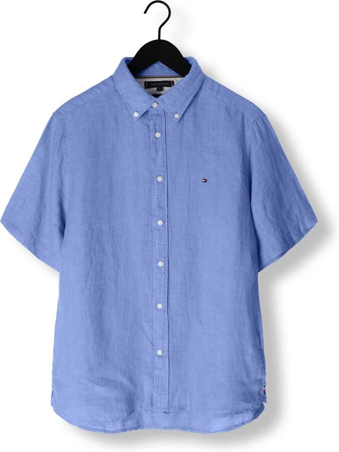 TOMMY HILFIGER Heren Overhemden Pigment Dyed Linen Rf Shirt S s Blauw