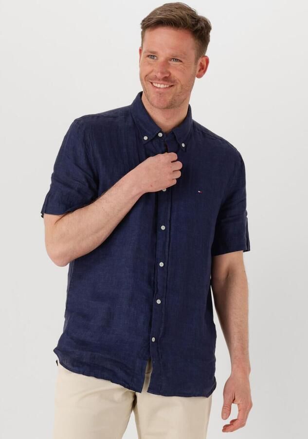 TOMMY HILFIGER Heren Overhemden Pigment Dyed Linen Rf Shirt S s Donkerblauw - Foto 4