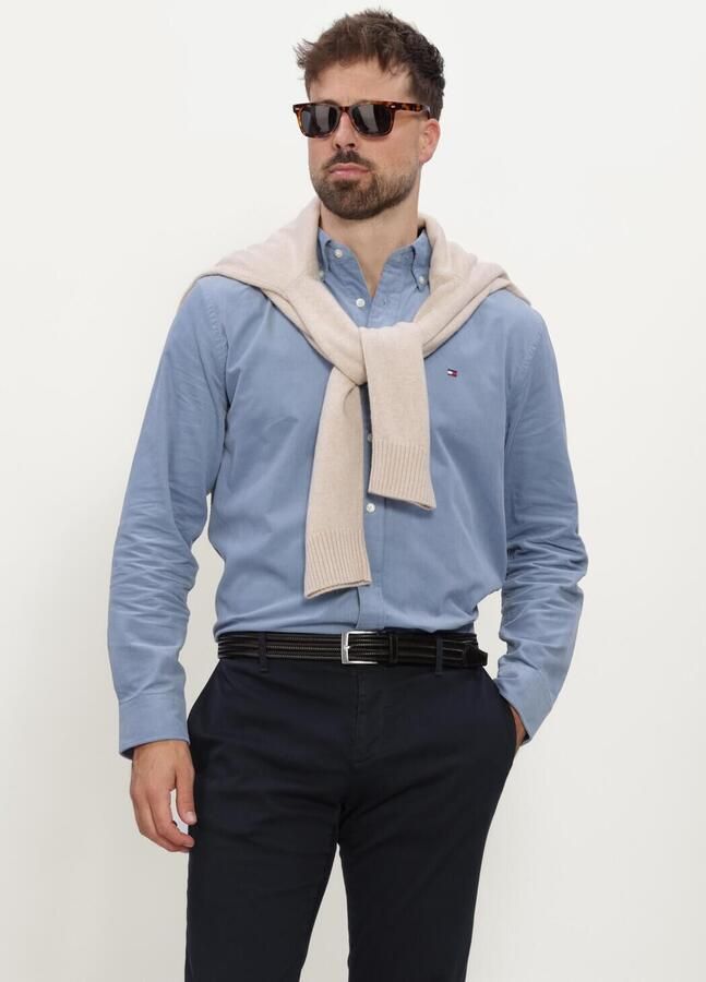 TOMMY HILFIGER Heren Overhemden Solid Corduroy Rf Shirt Blauw