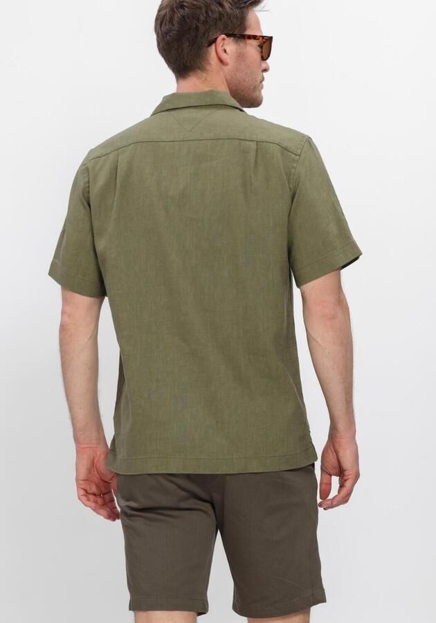 TOMMY HILFIGER Heren Overhemden Sorona Linen Camp Ss Rf 1 2 Khaki - Foto 3