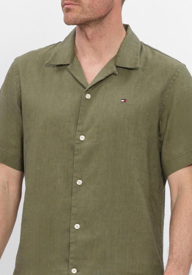 TOMMY HILFIGER Heren Overhemden Sorona Linen Camp Ss Rf 1 2 Khaki - Foto 4