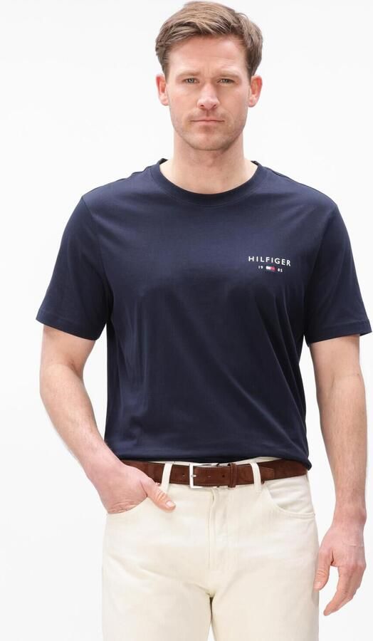 TOMMY HILFIGER Heren Polo's & T-shirts Brand Love Small Hilfiger Tee Donkerblauw