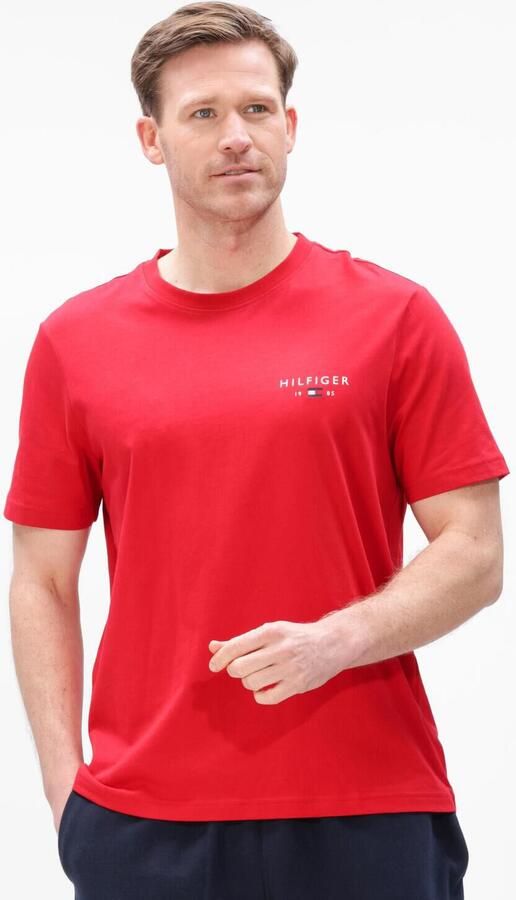 TOMMY HILFIGER Heren Polo's & T-shirts Brand Love Small Hilfiger Tee Rood