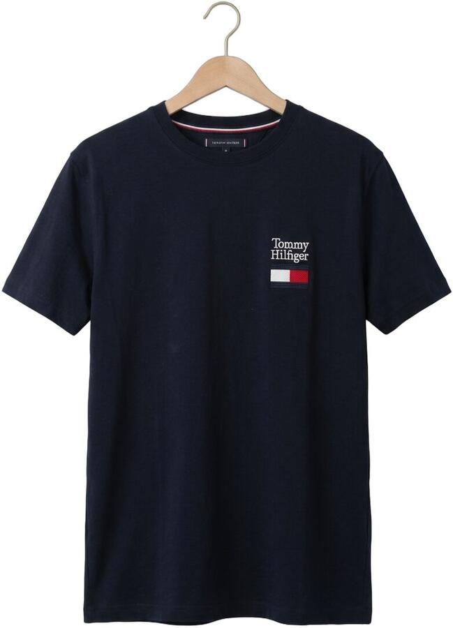 TOMMY HILFIGER Heren Polo's & T-shirts Brand Love Text Stack Tee Donkerblauw - Foto 2