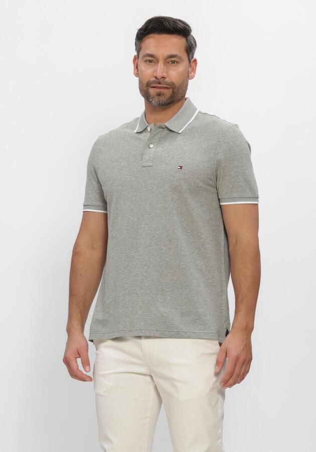 TOMMY HILFIGER Heren Polo's & T-shirts Cotton Linen Pique Reg Polo Grijs