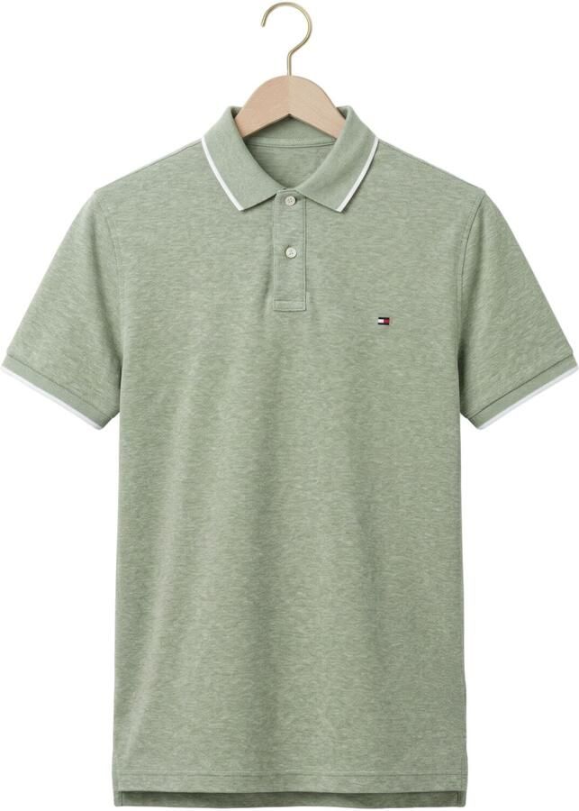 TOMMY HILFIGER Heren Polo's & T-shirts Cotton Linen Pique Reg Polo Grijs - Foto 2
