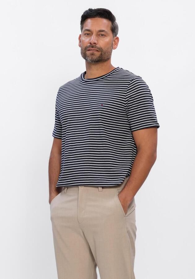 TOMMY HILFIGER Heren Polo's & T-shirts Ess Seasonal Reg Fit Stripe Tee Donkerblauw