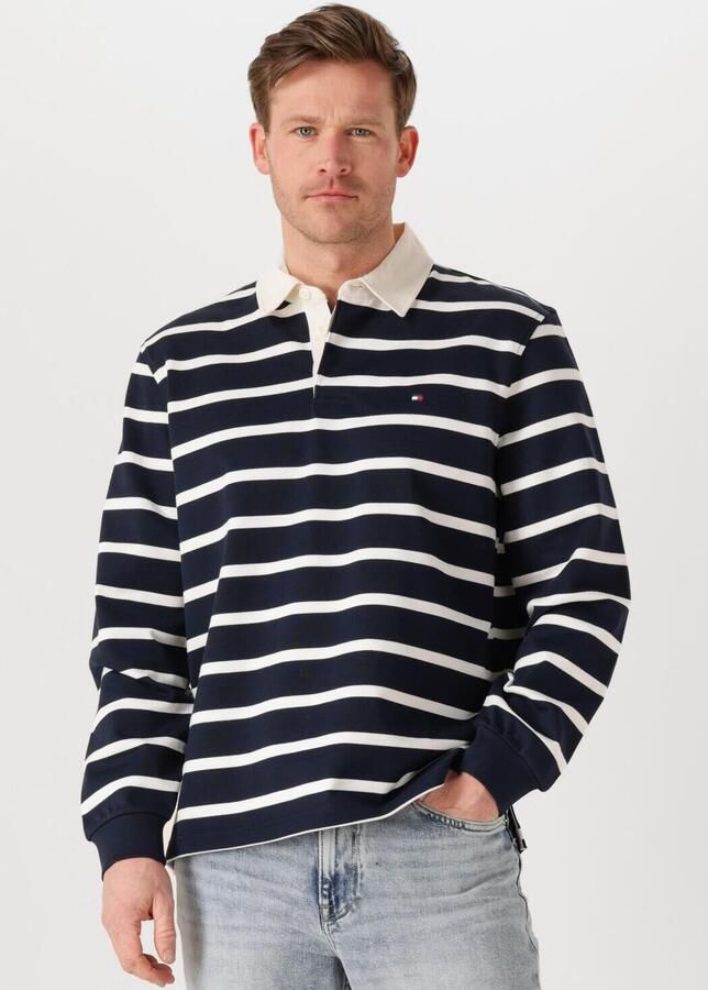 TOMMY HILFIGER Heren Polo's & T-shirts Essential Striped Rugby Donkerblauw