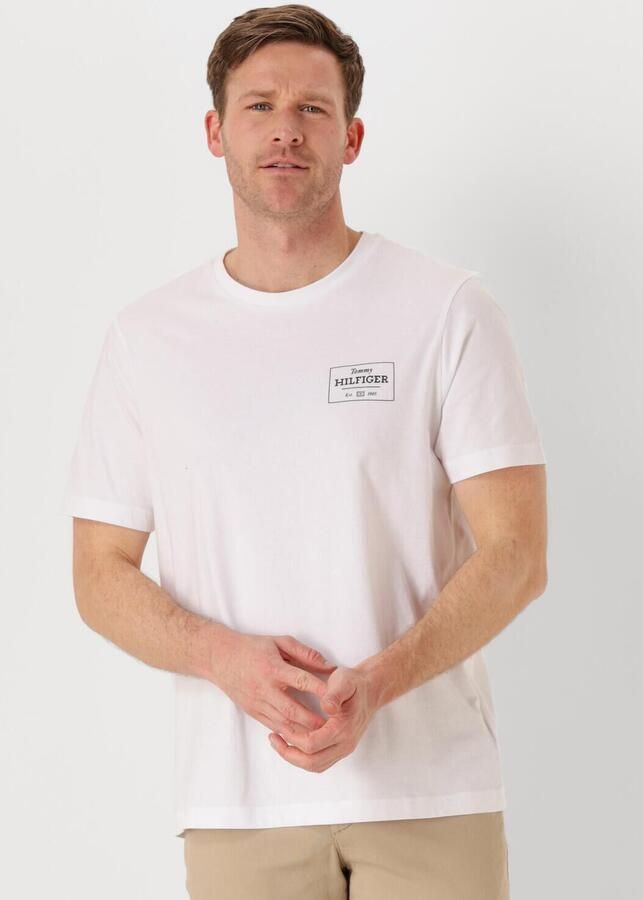 TOMMY HILFIGER Heren Polo's & T-shirts Monotype Printed Label Tee Wit - Foto 4