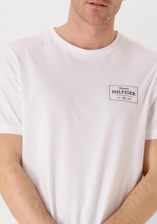 TOMMY HILFIGER Heren Polo's & T-shirts Monotype Printed Label Tee Wit - Foto 2