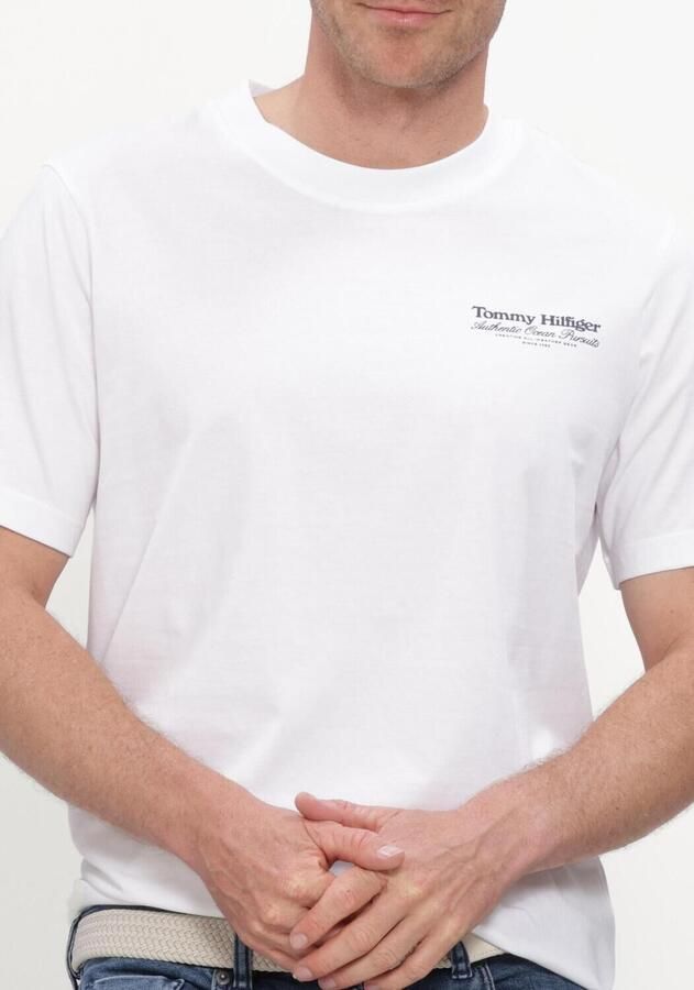TOMMY HILFIGER Heren Polo's & T-shirts Nautical Back Graphic Reg Tee Wit - Foto 4