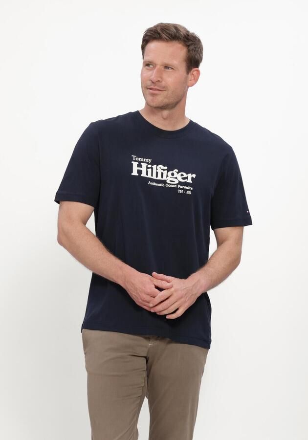 TOMMY HILFIGER Heren Polo's & T-shirts Nautical Chest Graphic Reg Tee Donkerblauw