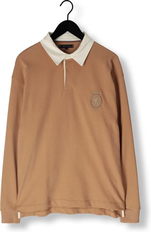 TOMMY HILFIGER Heren Polo's & T-shirts Peached Crest Solid Rugby Camel - Foto 3
