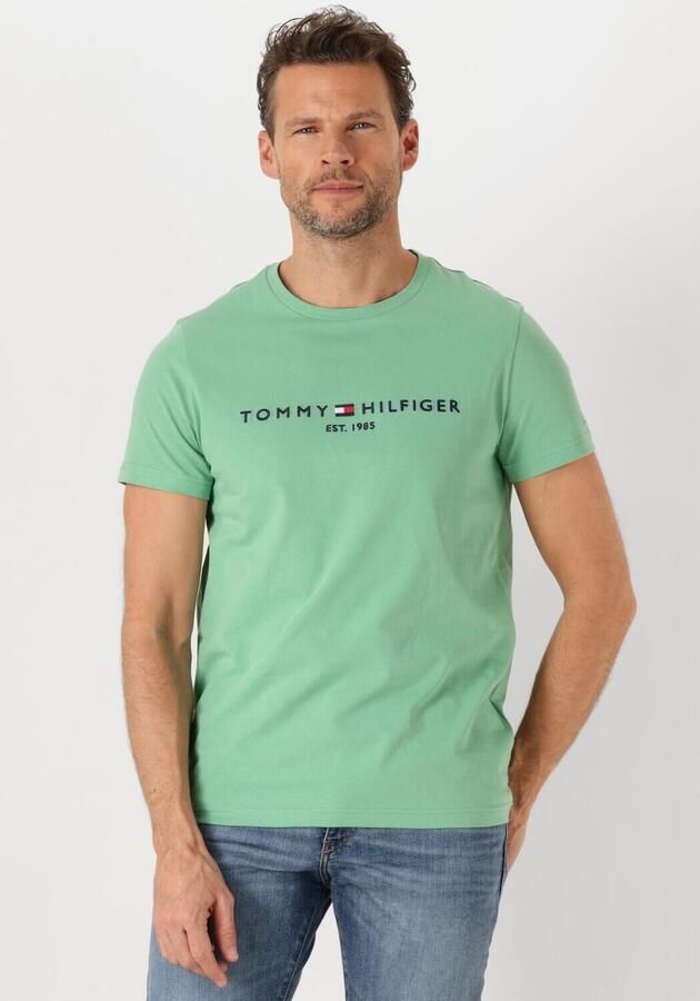 TOMMY HILFIGER Heren Polo's & T-shirts Tommy Logo Tee Groen - Foto 4
