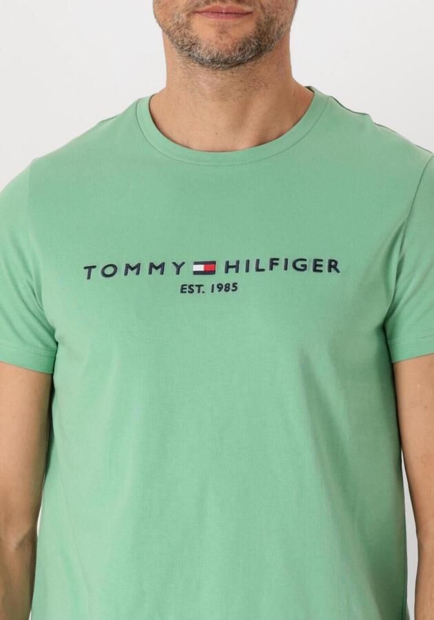 TOMMY HILFIGER Heren Polo's & T-shirts Tommy Logo Tee Groen - Foto 2