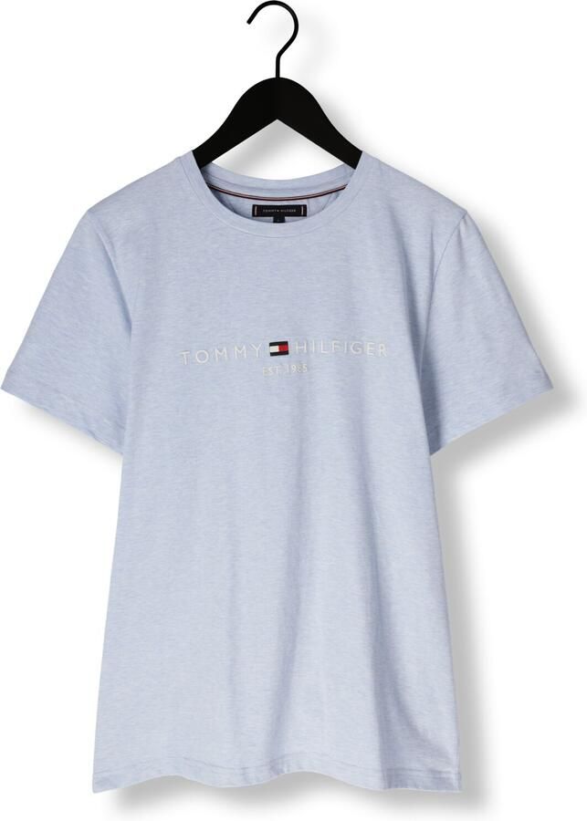 Tommy Hilfiger T-shirt Korte Mouw Slim Logo Embroidery T-Shirt Heathered Blue