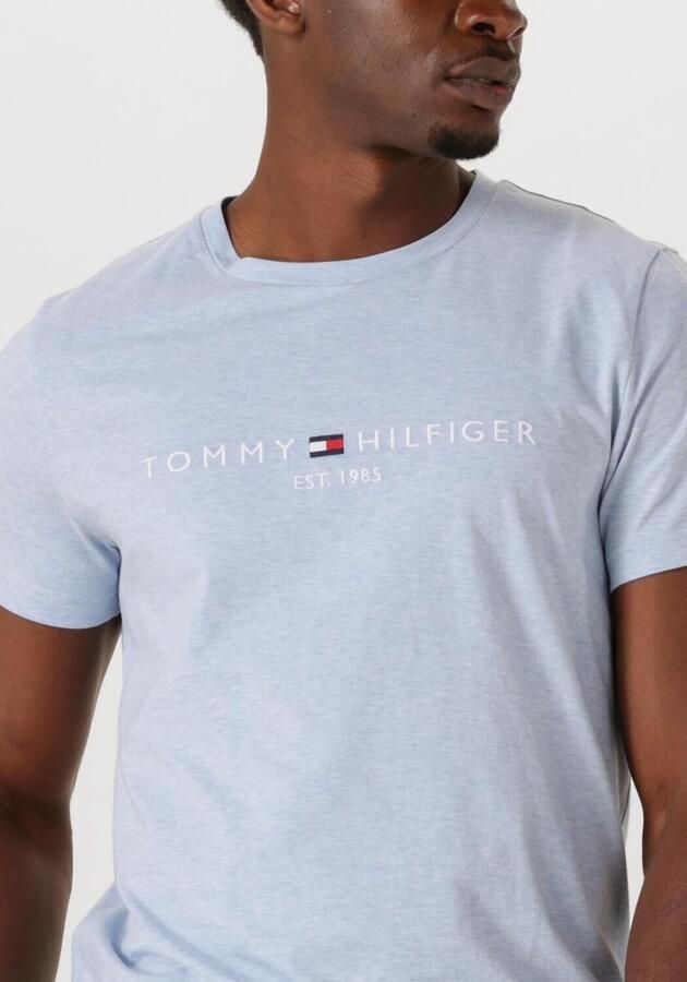 Tommy Hilfiger T-shirt Korte Mouw Slim Logo Embroidery T-Shirt Heathered Blue - Foto 3